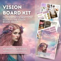 Digital Vision Board Kit for Manifesting Goals and Dreams Printable by JyDCreatives on Etsy