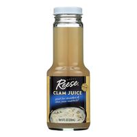 Reese Clam Juice Is A Zero-Calorie Juice That Is Great For Chowders And Clam Juice Cocktails. This Healthy Clam Juice Is Not A Significant Source Of Calories From Fat, Saturated Fat, Trans Fat Or Cholesterol, And It Only Contains 100 Mg. Of Sodium. Each 8 Fl. Oz. Bottle Of Our Clam Juice Includes About 16 Servings.