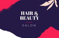 Hand-drawn Duotone Hair & Beauty Salon Business Card