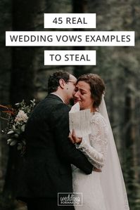 45 Real Wedding Vows Examples To Steal ♥ Wedding vows? This can be tough. We have some vows ideas that may help. Let some of these real wedding vow examples give you some inspiration! #wedding #bride #weddingforward #WeddingVows