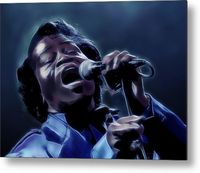 James Brown Metal Print featuring the mixed media Godfather Of Soul James Brown by Marvin Blaine