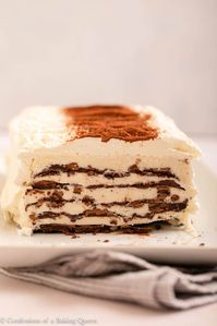 This easy recipe for a homemade Vienetta Ice Cream Cake will be your new favorite ice cream cake recipe! Made with a tub of vanilla ice cream, a chocolate layer, and fresh whipped cream this is such a tasty dessert! Step-by-step photos teach you how to make the Viennetta Cake!