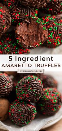 Only 5 ingredients in these simple, rich and delicious Amaretto Truffles. An easy, no bake recipe to whip up with the flavor of Amaretto that is a perfect holiday dessert for the adult crowd to enjoy! Makes for great gift giving as well!