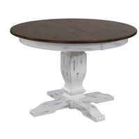 Iconic Furniture Company 45" x 45" x 63" Round Transitional Dining Table In Distressed Cocoa Brown/Cotton White - Bed Bath & Beyond - 26975898