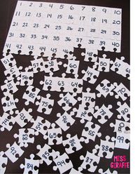 Building Number Sense in First Grade - use a dollar store 100 piece puzzle to make a cheap and easy math center.. so many great ideas on this blog!!