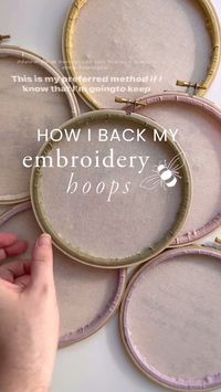 There are so many different ways to back your embroidery hoop but here is a quick tutorial for my preferred method. Be aware… it is permanent because we are going to cut the fabric to be able to glue it to the hoop!