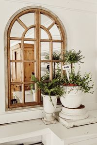 Rustic Farmhouse Arched Window mirror - Liz Marie Blog