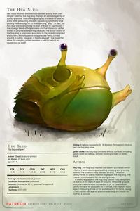 Like most recently discovered creatures arising from the deeper caverns, the hug slug displays an absorbing array of quirky qualities. This slowly gliding fey proceeds to raise its arms while producing an oddly squeaking symphony once getting close enough to its unsuspecting "prey". #dnd #dungeonsanddragons #dndart #dndhomebrew #digitalpainting #digitalillustration #ttrpg #creature #monster #criticalrole