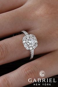 24 Gabriel & Co Engagement Rings Extraordinaire ❤️ gabriel co engagement rings floral halo round cut diamond pave band ER14501 ❤️ See more: http://www.weddingforward.com/gabriel-co-engagement-rings/ #weddingforward #wedding #bride