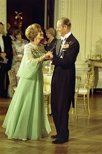 "First Lady Betty Ford and Prince Philip dance"