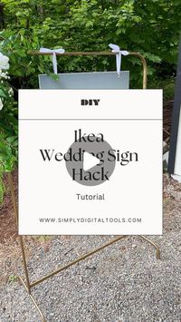 Taneisha Tilque | DIY Wedding Planning & Digital Products on Instagram: "The long awaited tutorial for the viral IKEA Sign Hack is finally done! I hope it helps some of you when creating your own signs.  I purchased the Mulig clothing rack from Ikea for $8.99 and printed the 24x36 posters at Walgreens. You can also print with a sticker back.  As always, comment “sign” and I’ll send you the Amazon links to all the products I used to create the rest.   #weddingsigns #ikea #ikeahack #diywedding #diybride #weddingideas #Weddingtips #bridetobe #2024bride #2025bride #uniquewedding"