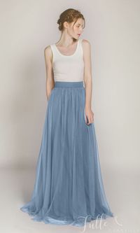 Long Tulle Skirt for Bridal Party TBQP346