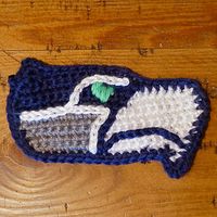 PDF File Crochet Pattern - Seahawks inspired Hawk appliqué.