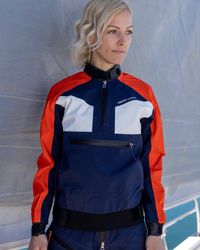 WOMENS M-PRO SMOCK 2.0 Updated for 2022, the Womens M-Pro Smock Blu 2.0 is a lightweight, waterproof and breathable racing smock with adjustable features for a customisable fit.