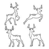 Free Vector | Hand drawn reindeer drawing illustration