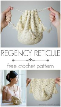 Channel your inner Elizabeth Bennet with this elegant and romantic Regency Reticule! Free pattern and tutorial available!