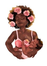 Inspiring illustration to help and spread the word about black breastfeeding week, that happens every August. DIMENSIONS:  A5 - 148 x 210mm A4 - 210 x 297mm DETAILS: These lovelies prints are printed by a local printer in Edinburgh onto a Lustre paper, 290gsm, off-white paper stock. PACKAGE: Each art print is carefully packaged with eco friendly wrapping paper (you can compost it with recycling backing board and dispatched in a flat cardboard envelope to ensure optimum protection. There's always