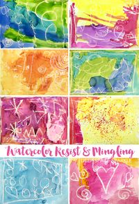 An easy watercolor resist lesson that is essential and fun for the early art years. Watercolor resist art project for kids.