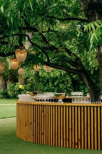 Bar with some lights under the tree