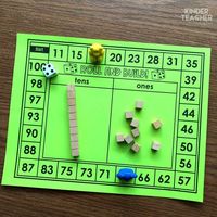 Place Value Math Center activities to teach students how to write, model and draw 2-digit numbers using tens and ones.