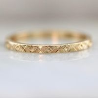 Starburst Engraved Gold Band - Gem Breakfast