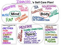 Fun way of putting together a self-care plan (for self or client) thanks to Iggy at @socialworktech