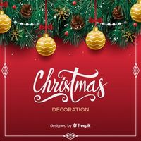 Christmas background with realistic decoration