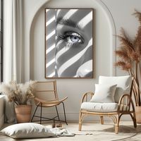 Premium Poster Black & White Woman, Realistic Style, Contemporary Portrait Art , Modern Wall Decoration, High-Quality Matte Print - Etsy.de