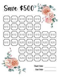 500 Savings Challenge Save 500 Dollars 500 Savings Tracker - Etsy