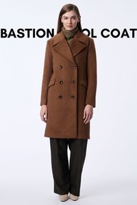 Our Bastion Wool Coat has an oversized fit making it the perfect layering piece for fall. It also has double breasted buttons and a thigh-length design, locking in extra warmth so you stay cozy this fall.

#bernardo #brownjacketoutfit #oversized