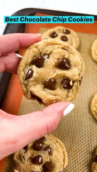 The BEST Chocolate Chip Cookie Recipe is this one - gooey and soft and chewy and done in no time - no mixer needed!