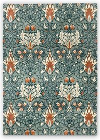 Shop Online Morris & Co Snakeshead 127207 Thistle Russet Floral Rug-TheRugShopUK