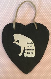 #CatSlateheart, #Catpersonalisedgift, #handstampedcat, #walldecor, #homedecor, #wallhanging, #giftforher, #forhim,