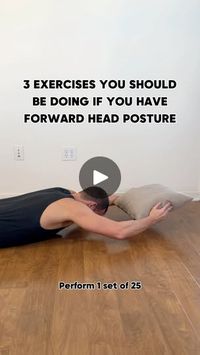 459K views · 4.7K reactions | 3 Must-Do Exercises for Forward Head Posture! 📏💪

If you struggle with forward head posture, these simple yet effective exercises can help strengthen and stretch your upper body, bringing your neck and head back into alignment.

1️⃣ Press & Pull (Pillow Press):

* Start by lying on your stomach, holding a pillow in front of your face.
* Press the pillow in front of you, then bring it back to neutral above your head.
* Gently pull your head back while keeping the pillow in front of your face, then repeat the same motion with the pillow behind your head.

2️⃣ Arm Extension (Pillow Press Behind Head):

* In the same stomach position, hold a pillow behind your head, extend your arms forward, and press it out, bringing it back to neutral behind your head. This he