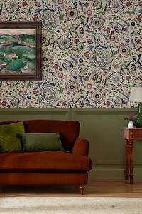 Joules White Festival Flowers Antique 10M Wallpaper - Image 1 of 3