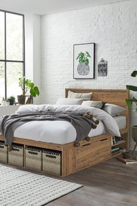 Buy Oak Effect Bronx Platform Bed Frame with Storage from the Next UK online shop