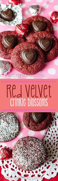 Red Velvet Crinkle Blossoms: These cookies are soft, chewy and jam packed with red velvet flavor. The best part is, they're 100% from scratch!