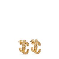 The JC Studs combine elegance with modernity. Italian-crafted in gold-finish metal, the earrings are shaped to resemble the signature JC monogram and they are decorated with Swarovski crystals for a glamorous Jimmy Choo touch.