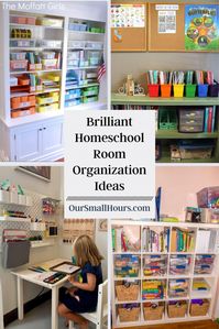 When setting up for the homeschool year you need plenty of homeschool room organization ideas. These homeschool mom show you their best tips (and pics) for organizing a homeschool room that will inspire you all school year. #homeschoolorganization #homeschoolroomorganization #homeschoolroomideas #homeschooling | oursmallhours.com