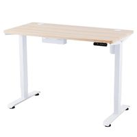 This home office desk features motorized table legs that move smoothly from as low as 27.5 inches to as high as 45.3 inches, letting you change it from a convenient sitting desk to a healthful standing