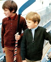 Two Boy Knitting Patterns Vintage Zippered Cardigan Jacket | Etsy