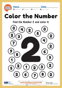 Math Worksheet, Number 2 Coloring Page - Free Printable PDF