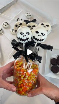 YWM Family on Instagram: "🎃 These Jack Skellington Cookie Pops  are surprisingly easy to make, save this! 🦇 Who’s your favorite Nightmare Before Christmas character? 

Did you know you can easily shop our videos on LTK? Just search for YWM_Family.  Make sure to follow us there too for exclusive in-app content. 🫶

#JackSkellington #DisneyFamily #HalloweenTreats #CookiePops #HalloweenIdeas #SpookySeason #TheNightmareBeforeChristmas #Halloween"