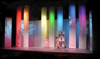 Set Design, simple draped fabric using light to make rainbow