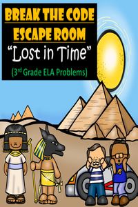 Please save us!!!  We found a time machine and are lost in time.  Try this FUN and ENGAGING escape room game for 3rd grade reading.  Use Google Forms, Paper Scavenger Hunt, or with Smart Notebook!!! #escaperoom #elementary #googleapp #googleclassroom #scavengerhunt #smartnotebook #ela  #adventure #reading