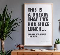 Michael Scott The Office Quote Printable Wall #printablewallart #blackandwhiteart #downloadableart #typographyposter #funnytvquotes #michaelscottoffice #televisionartprint #officedecor #dundermifflin #funnysitcomquotes #thisisadreami've #hadsincelunch #theoffice #printablewallart, #printable, #shelfdecor, #homedeocrinspo, #scandinavianart, #blackandwhite, #art, #typographyart