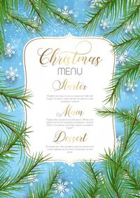 Christmas menu background with xmas tree branches. Download it at freepik.com! #Freepik #freevector #frame #christmas #menu #tree