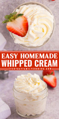 For the perfect homemade whipped cream recipe, chill your bowl in the freezer! It’s the trick to fluffy, stable, delicious whipped cream every time.