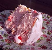 Food for A Hungry Soul: Maraschino Cherry Cake with Fluffy Cherry Frosting