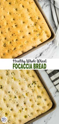 Learn how to make rosemary garlic whole wheat focaccia bread with this easy recipe. And this homemade bread is ridiculously easy to prepare and loaded with awesome flavors that will tempt you to prepare it again and again. | #watchwhatueat #focacciabread #healthyfocaccia #rosemaryfocaccia #wholewheatbread